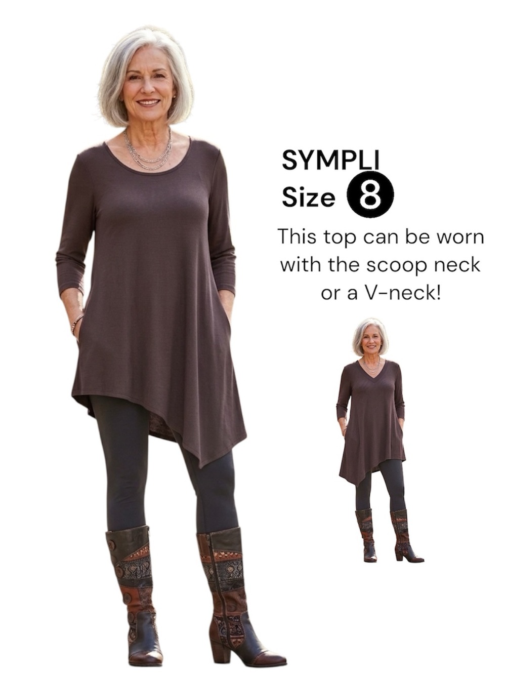SYMPLI Reversible Asymmetrical Top – Size 8